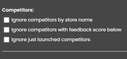 Ignore competitors by feedback score, more