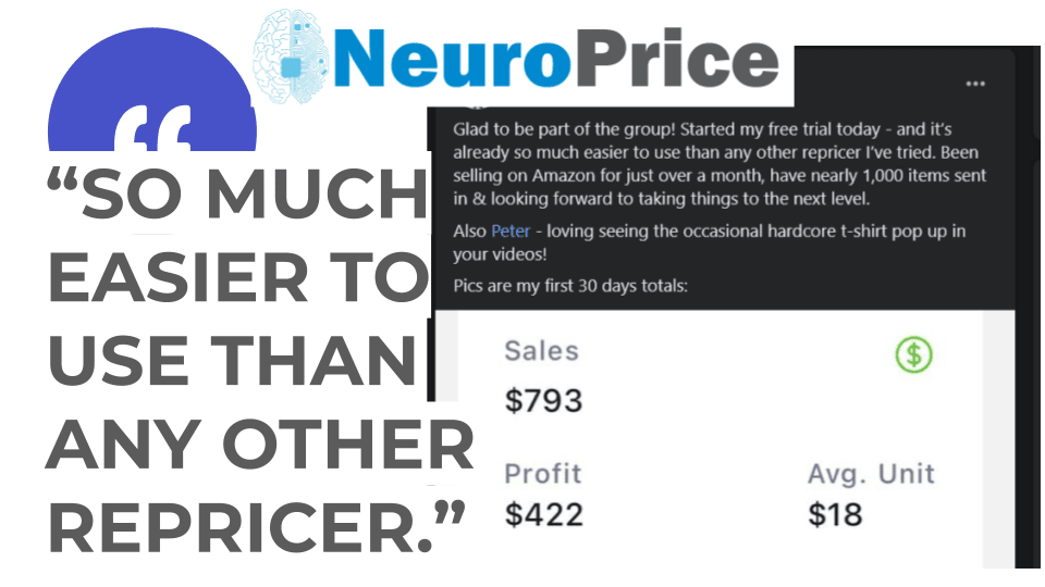 another seller saying NeuroPrice is easy to use