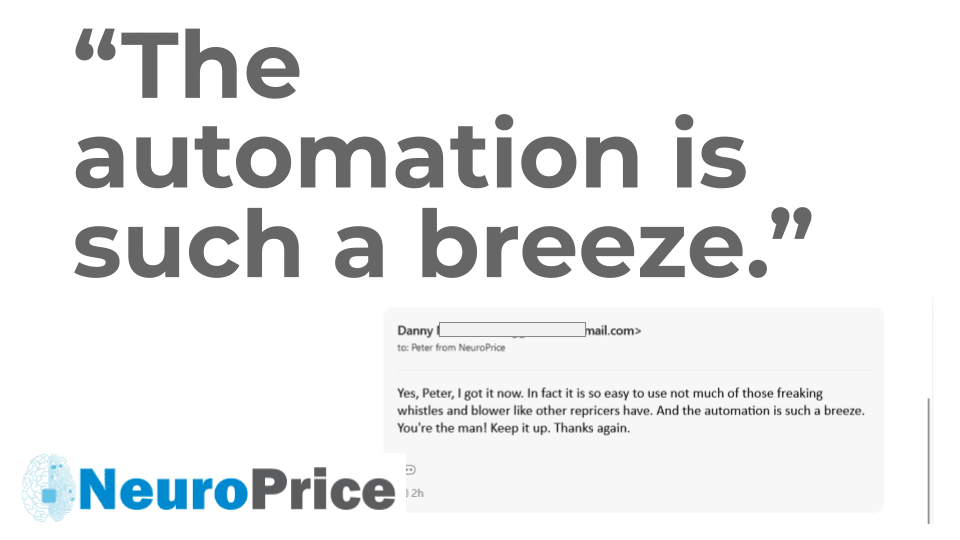 neuroprice user praising the automation features