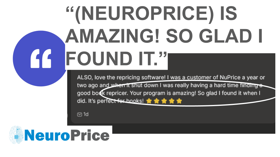 User saying NeuroPrice is amazing