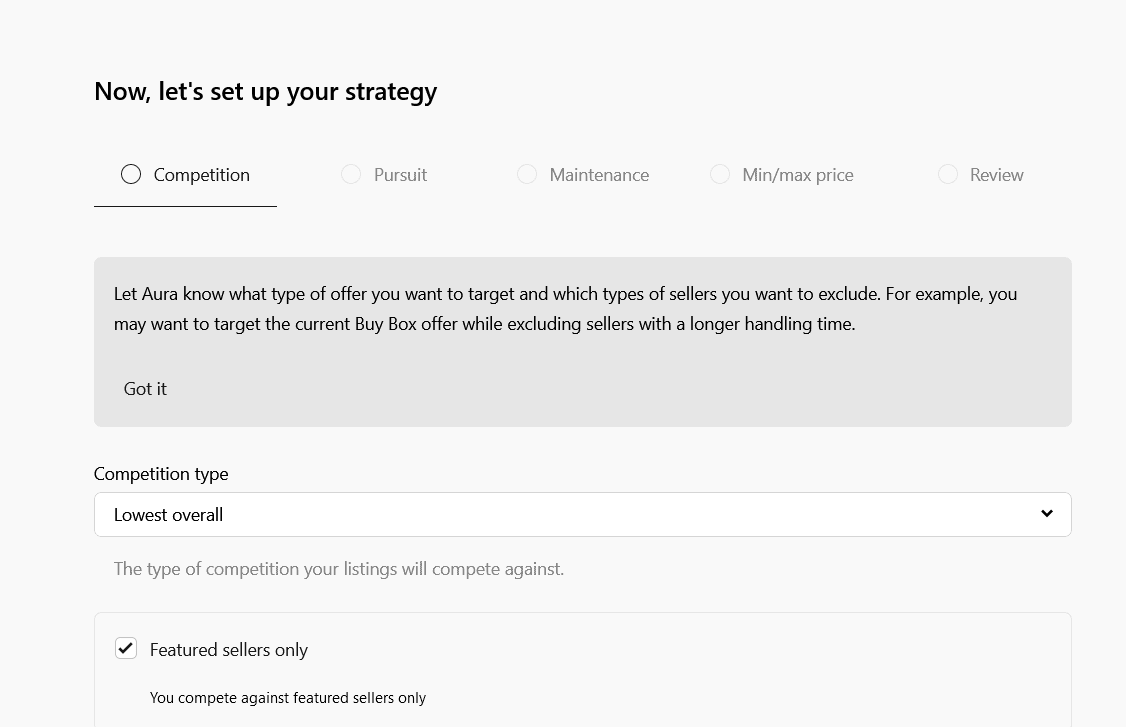 Aura competition settings