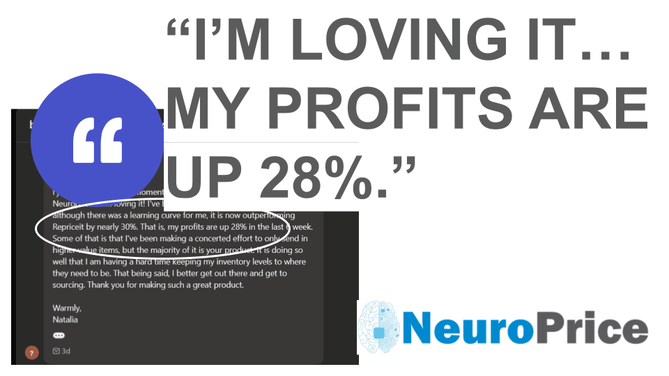 User saying NeuroPrice raised profits by 28%