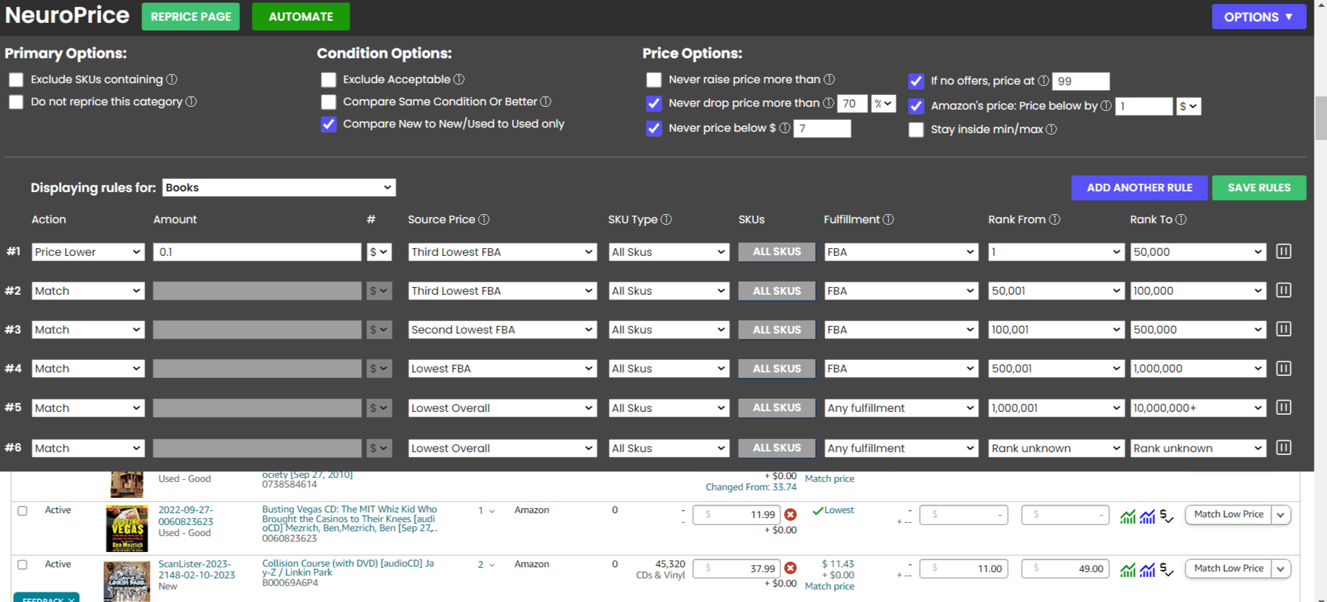 neuroprice settings #1