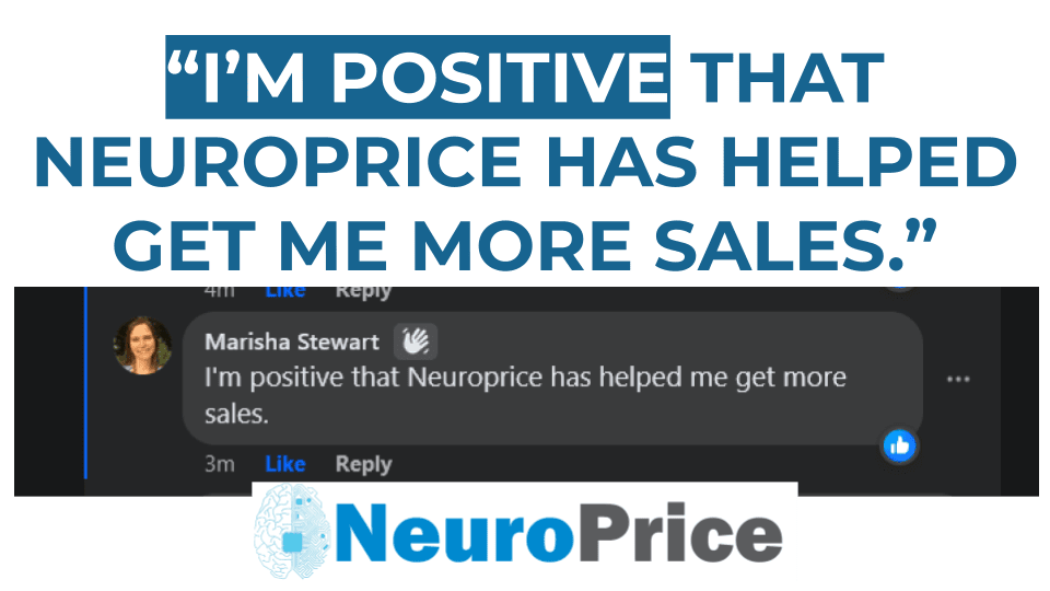 neuroprice user complimenting it on increasing their sales