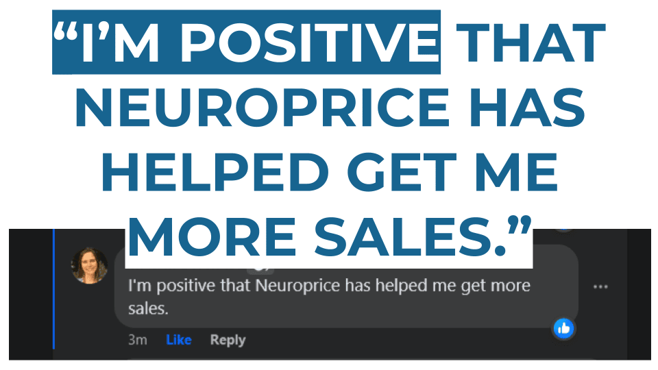 Amazon seller complimenting NeuroPrice on increasing their sales