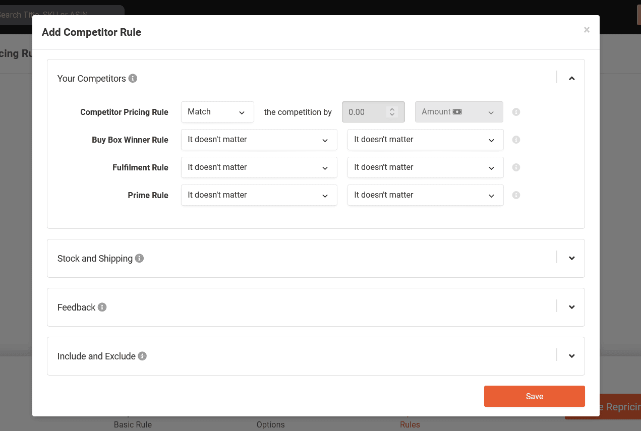 another example of repricer settings