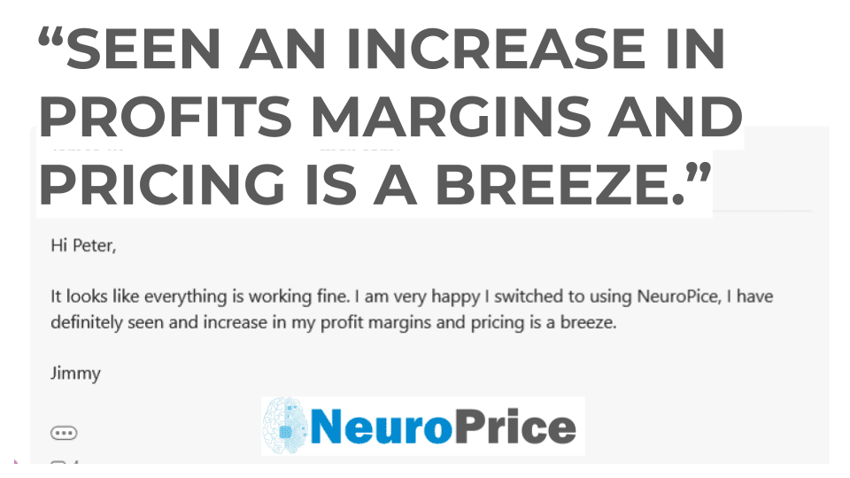 Amazon seller calling NeuroPrice easy to use